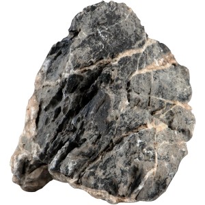 Sera Aquarienstein Rock Quartz Gray L, 2-3 kg, dunkelgrauer Dekostein mit weißen Einschlüssen.