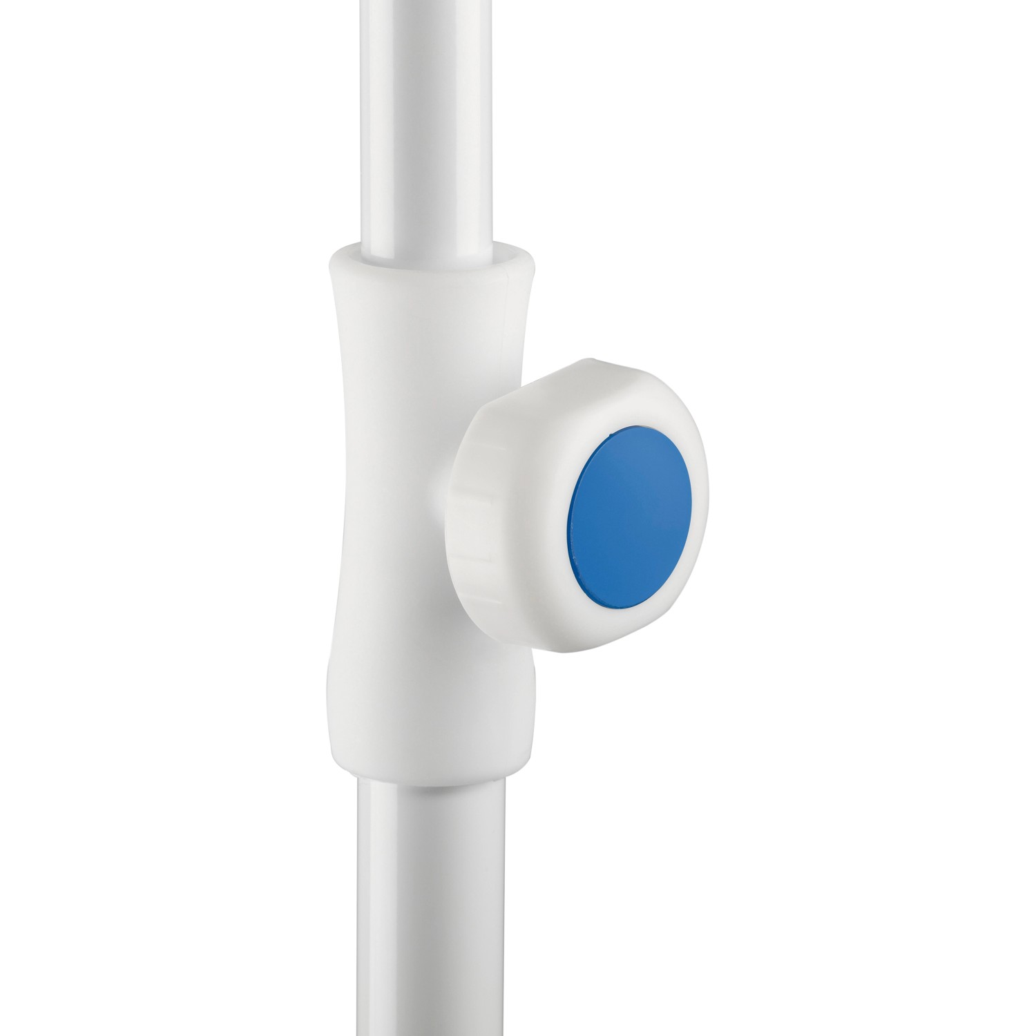 Detailaufnahme: Push-Up Mechanik des Schneider Balkonschirm Ibiza, natur.