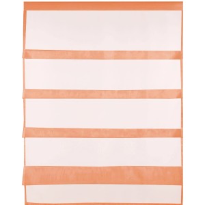 Orange Bistrogardine mit Raffoptik, 80x110 cm, Fenstervorhang für Küche.
