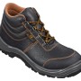 Safety&More Sicherheitsstiefel S3, schwarz-orange, Größe 43. Arbeitsschuh mit Stahlkappe und rutschfester Sohle.