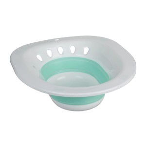 Relaxdays Sitzbad für die Toilette Kunststoff Weiß Türkis Faltbar 12 cm x 36 cm x 39 cm 330 g