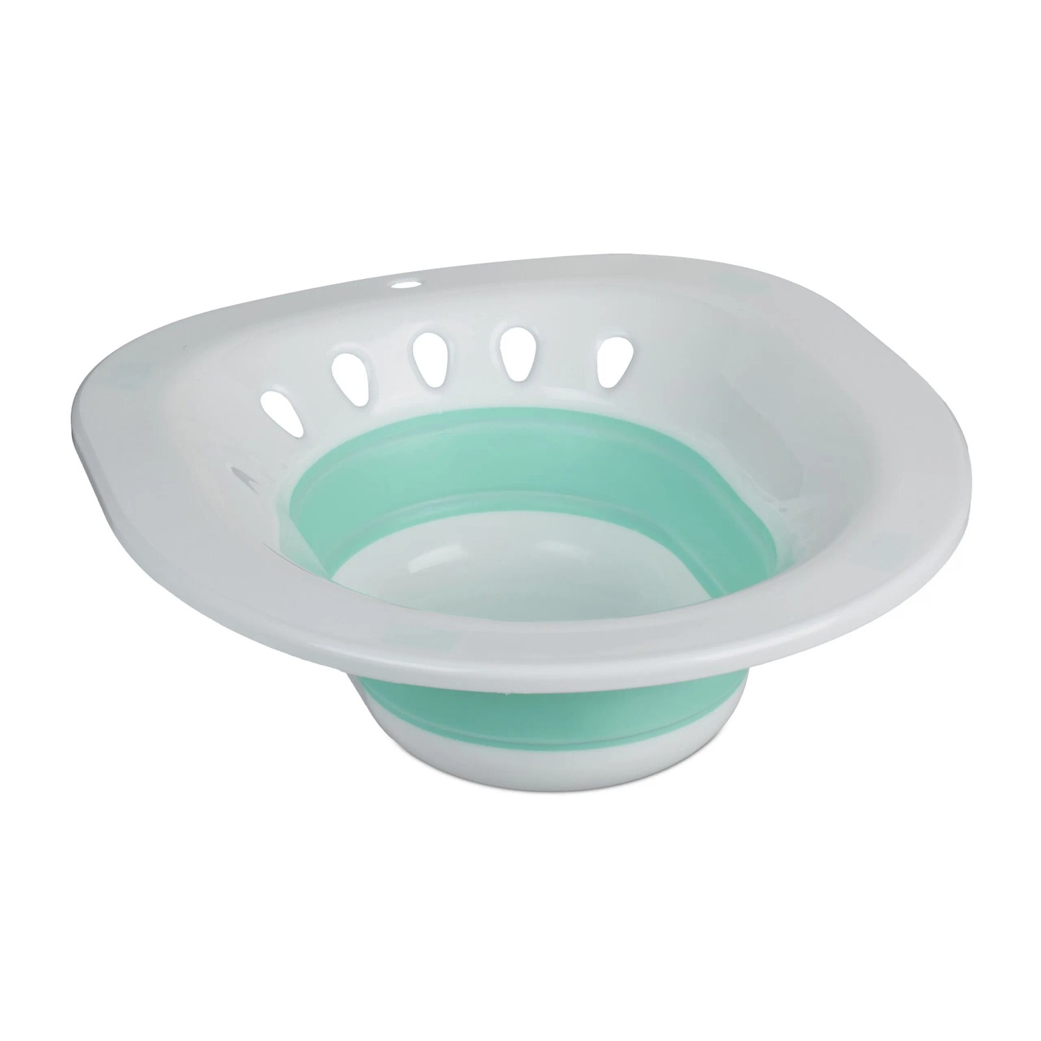 Relaxdays Sitzbad für die Toilette Kunststoff Weiß Türkis Faltbar 12 cm x 36 cm x 39 cm 330 g
