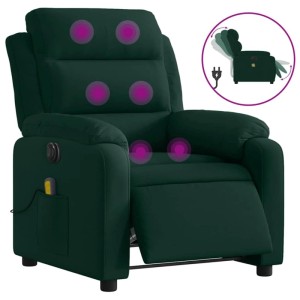 vidaXL Massagesessel Elektrisch Dunkelgrün Samt 3205083