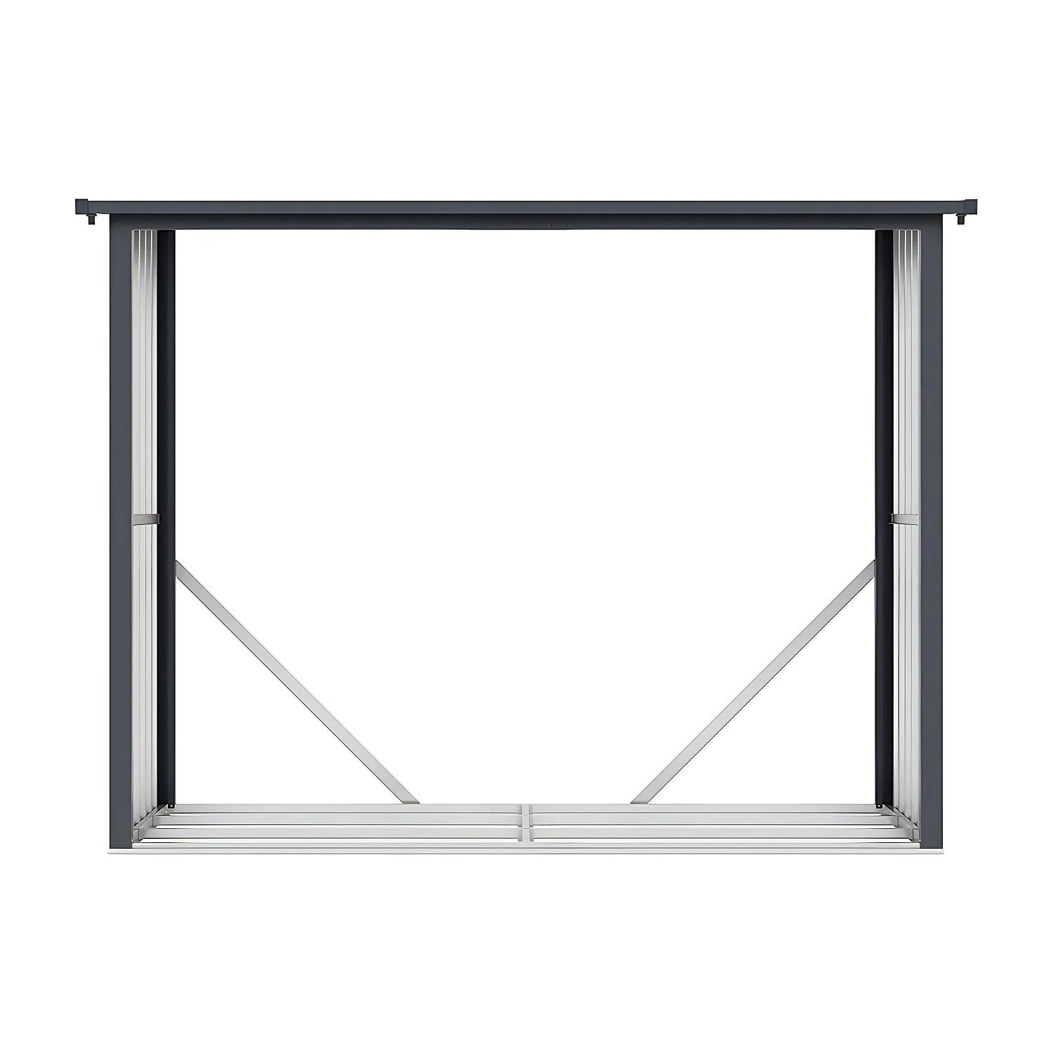 Vente-unique Kaminholzregal Winwood Anthrazitgrau  Naturfarben Dunkel 230 cm