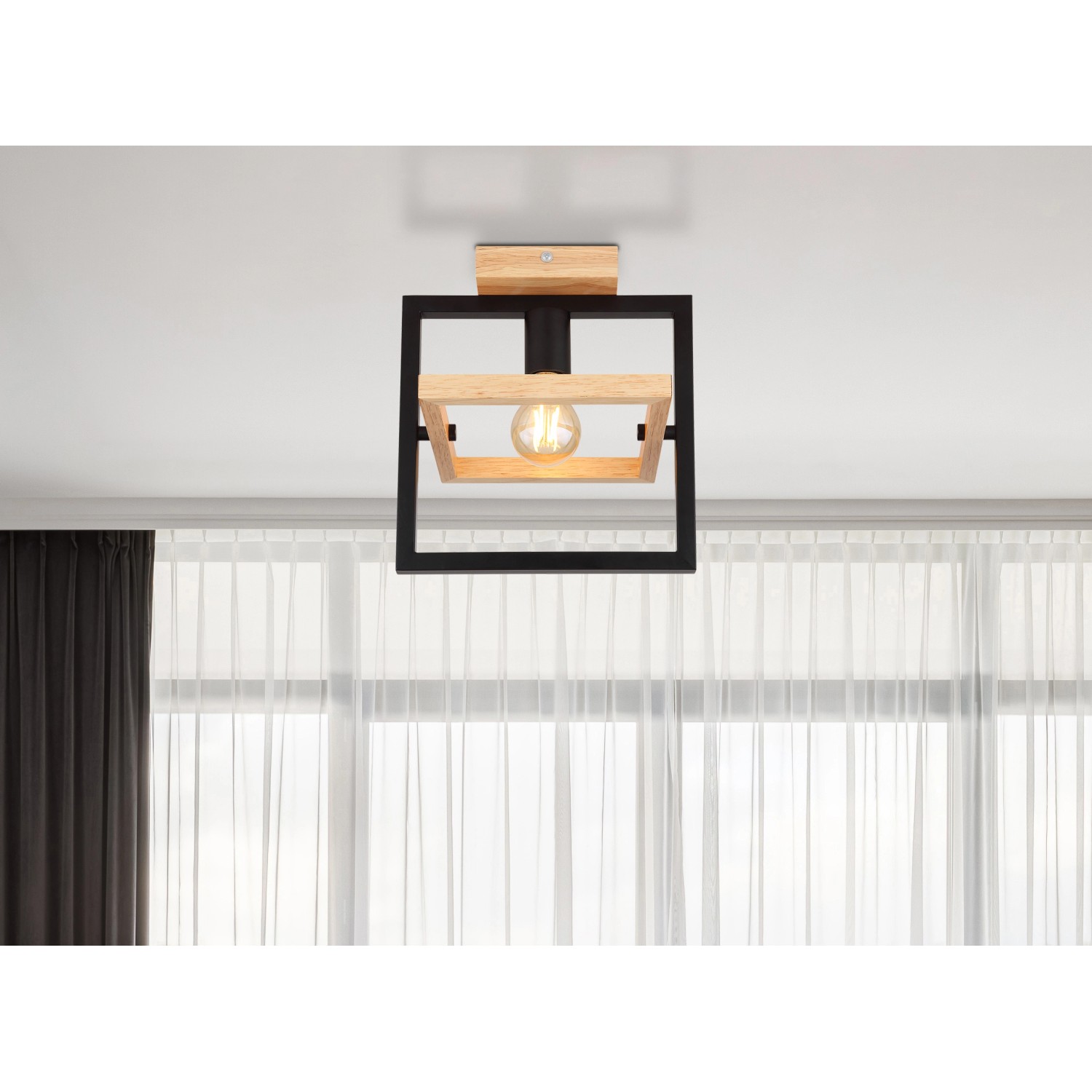 Globo Deckenleuchte Erica 1-flammig Dunkelbraun 250 x 198 x 280 mm