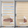 Sekey Doppelrollo Gelb-Leinen, 80x100cm, mit Klemmfix-System für Fenstervorhänge, halb und voll verdunkelnd.