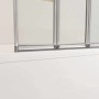 AICA 5-teilige Duschtrennwand Faltwand aus Glas mit Chromrahmen für Badewanne.