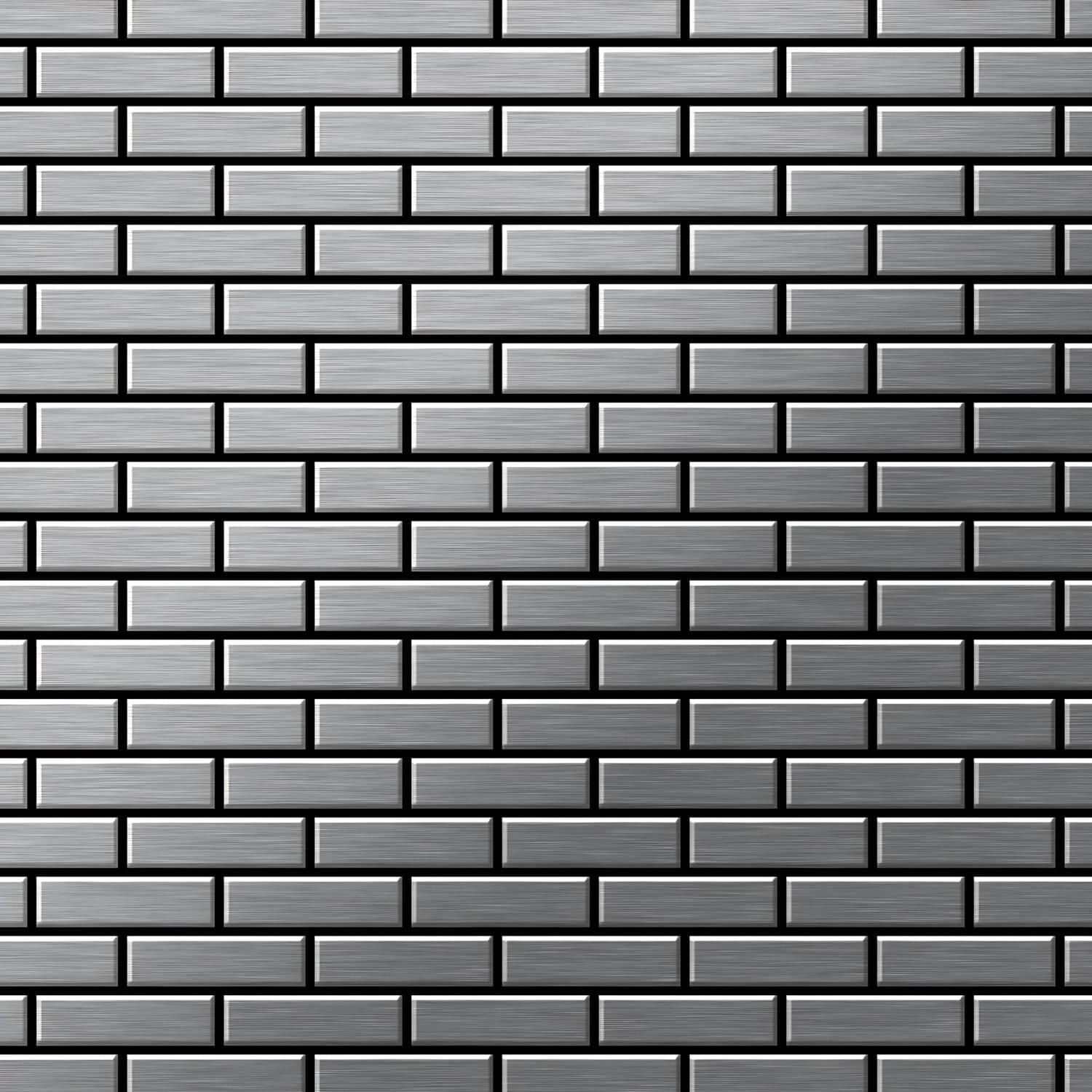 ALLOY Mosaik Fliese Massiv Metall Edelstahl Gebürstet Grau 1,6mm Stark Pk-s günstig online kaufen