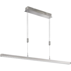 Moderne Fischer & Honsel LED-Pendelleuchte Vitan in Nickel, dimmbar und höhenverstellbar.