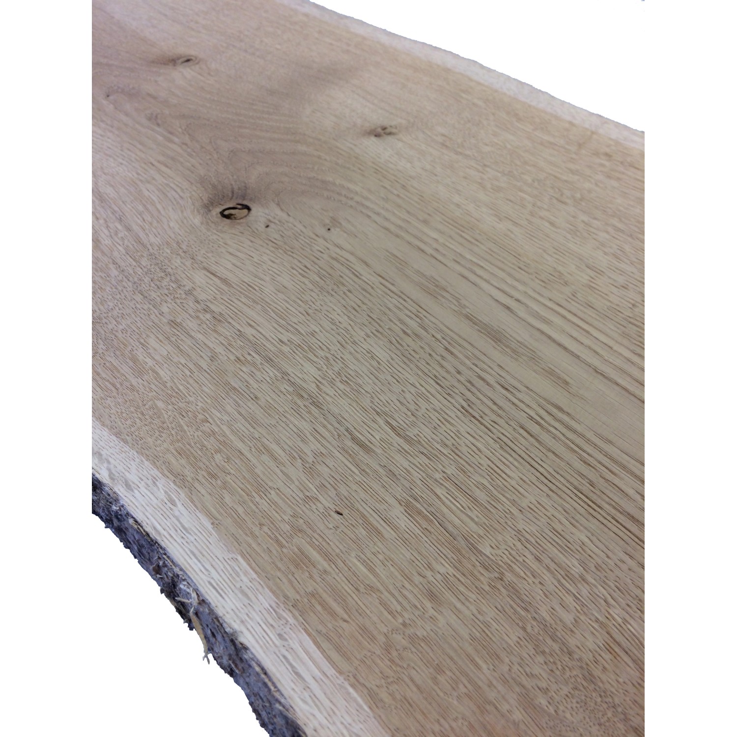 Schnittholz mit Baumkante XL Eiche 120 cm x 15 cm x 2,2 cm