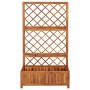 DELUKE Pflanzkasten mit Spalier aus Akazienholz, ideal als Rankhilfe und Hochbeet für Garten und Balkon.