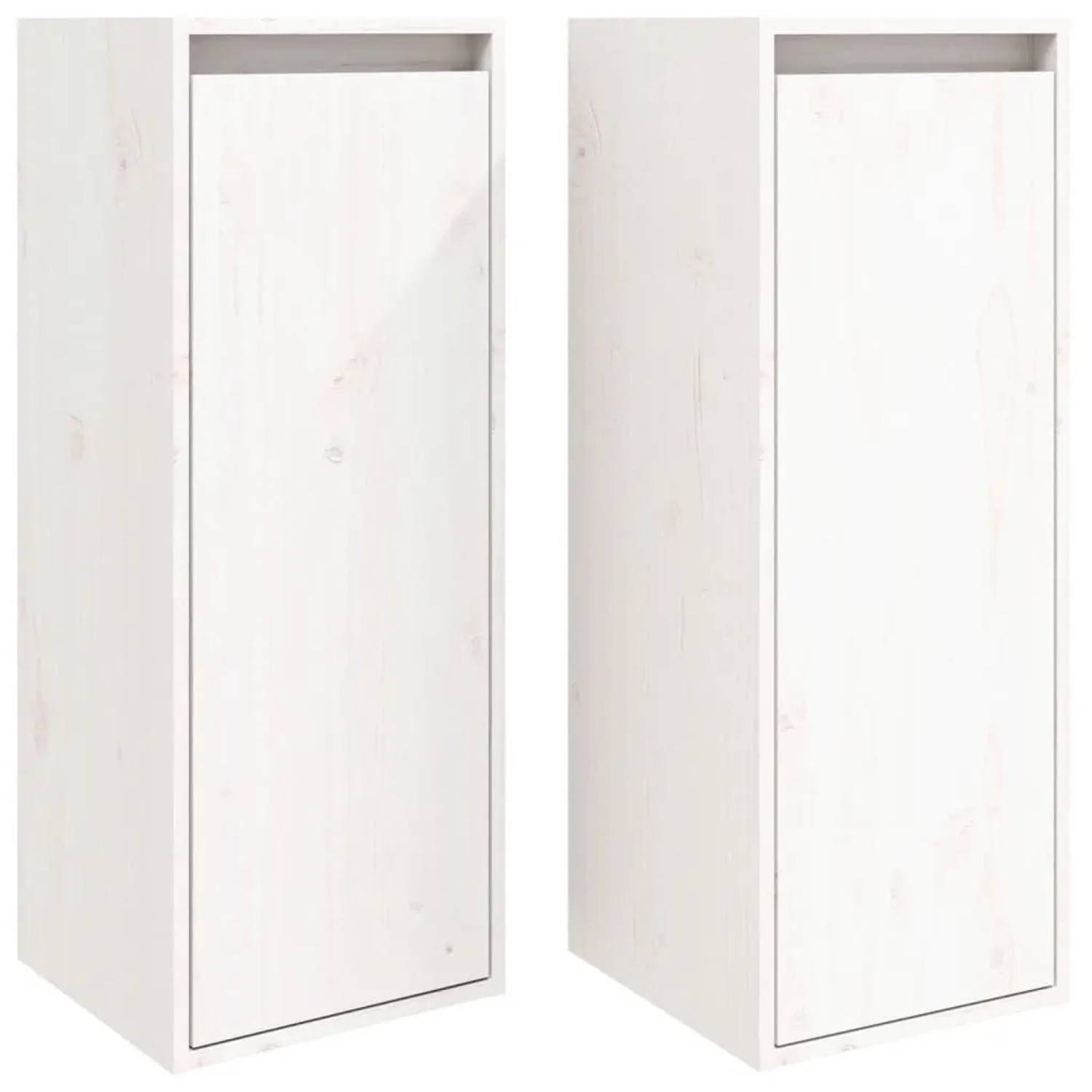 vidaXL Wandschränke 2 Stk Weiß 30x30x80 cm Massivholz Kiefer 813498
