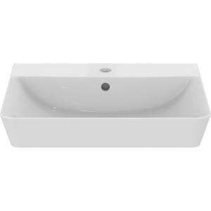 Weißes Ideal Standard Connect Air Handwaschbecken 55x46 cm mit Hahnloch und Überlauf.