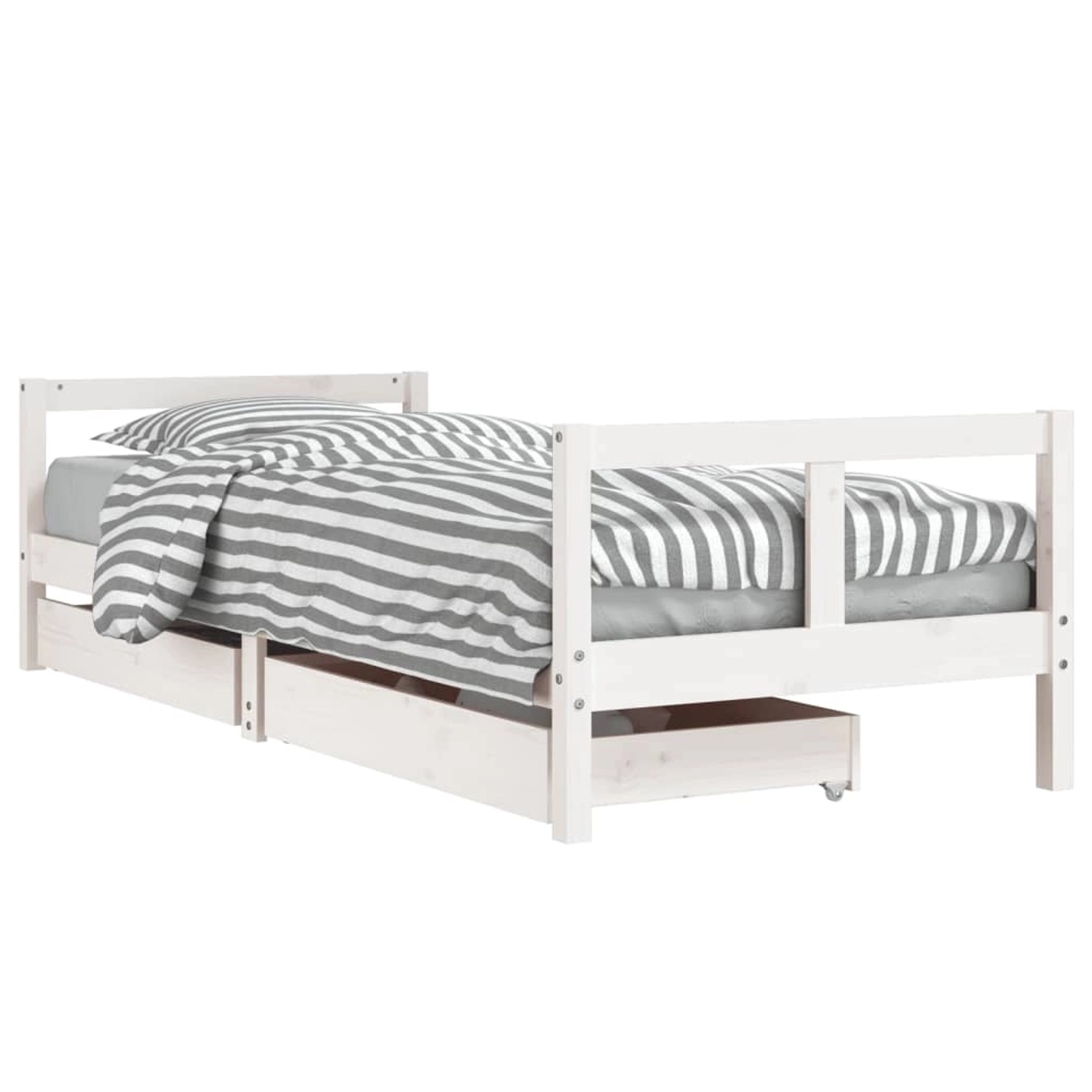 vidaXL Kinderbett mit Schubladen Weiß 80x200 cm Massivholz Kiefer 834406 günstig online kaufen