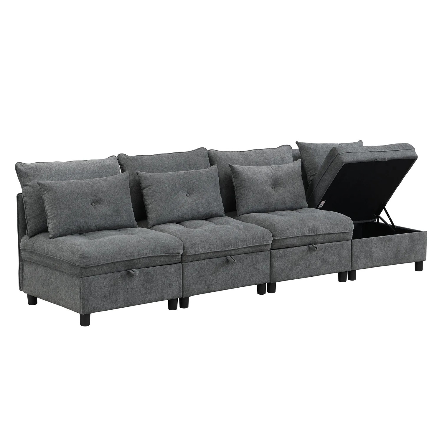Merax Modulsofa 4 Sitzer Cloud Design Stauraum Chenille