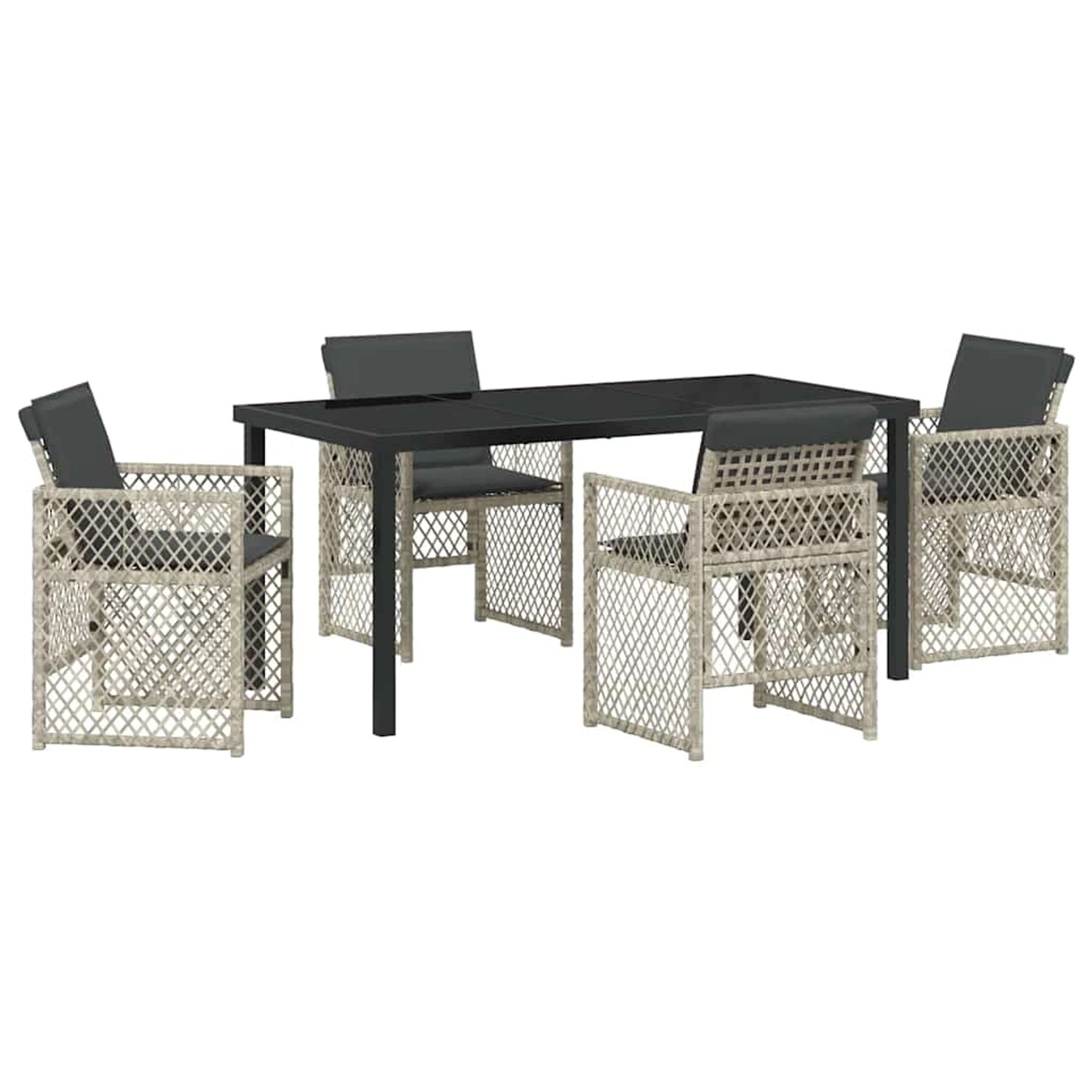 vidaXL Garten Essgruppe 5-Tlg Hellgrau Poly Rattan 3380639 günstig online kaufen