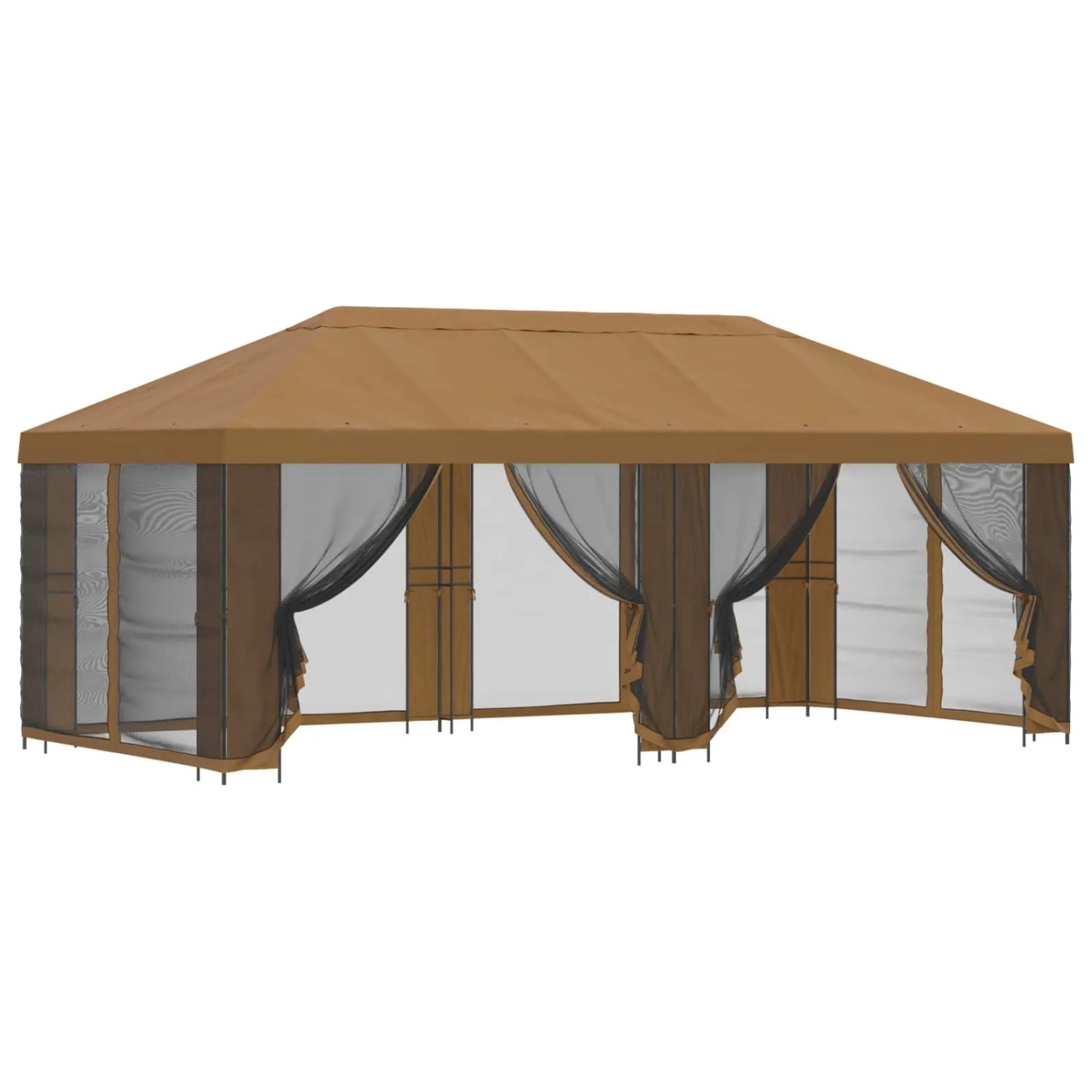 vidaXL Pavillon mit Seitenwänden 6 x 3 m Beige Polyester und Stahl 190 3376019