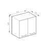 Skizze: Vicco Hängeschrank R-Line, 60 cm, Eiche/Anthrazit, Küchenschrank mit Maßen.