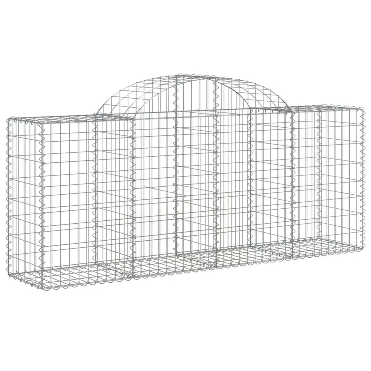 vidaXL Gabionen mit Hochbogen 6 Stk 200x50x80/100 cm Verzinktes Eisen 3146303