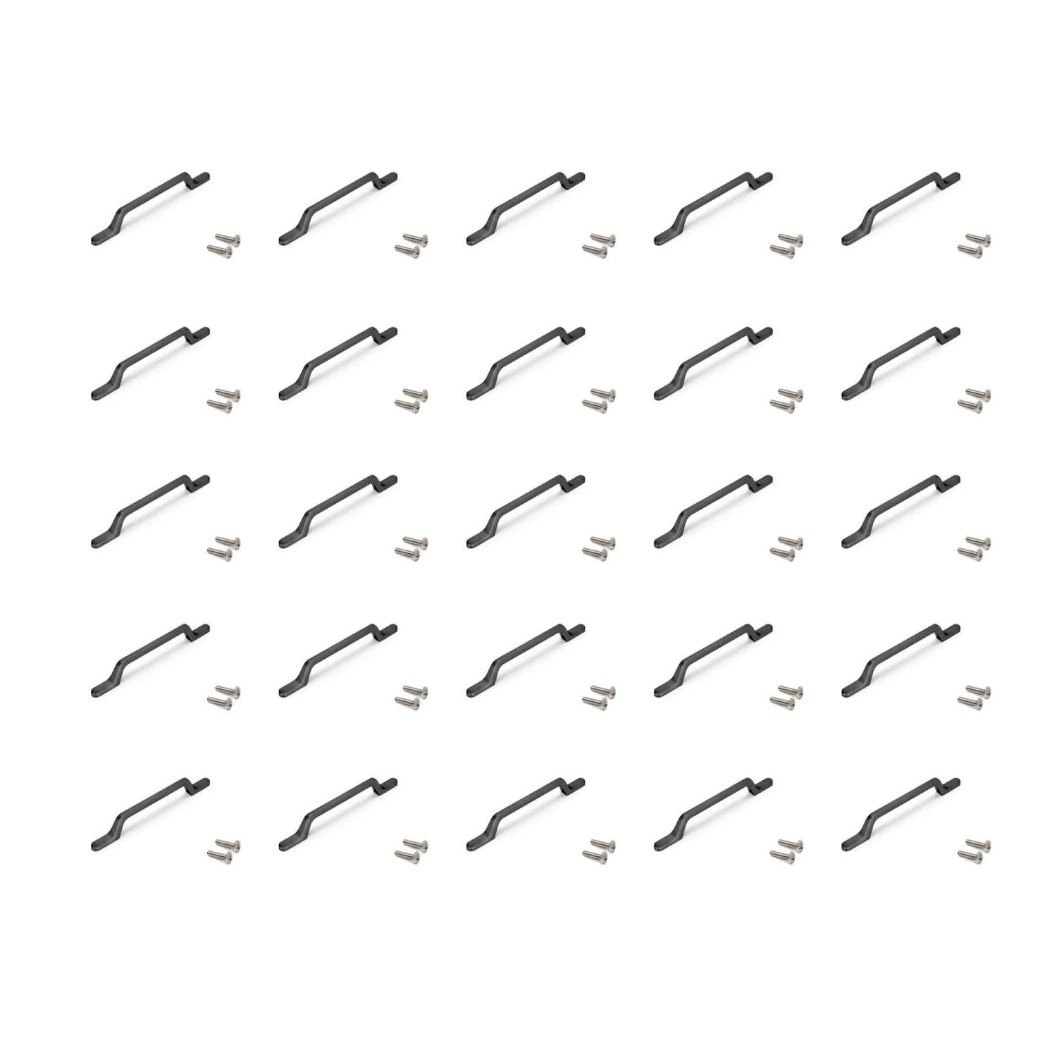 Emuca Lot von 25 Möbelgriffe Osaka L192 mm 128 mm Achsenabstand Aluminium Dunkelgrau