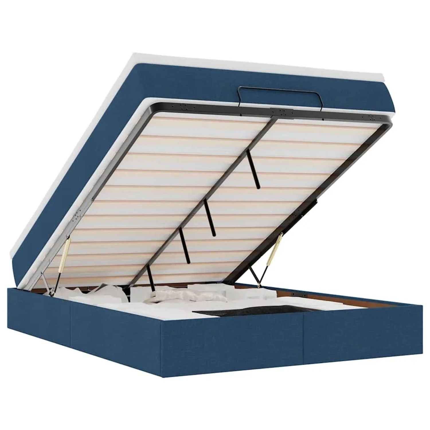 Thumbnail - vidaXL Ottoman-Bett mit Matratze Blau 140x200 cm Stoff 3311119