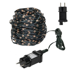 ECD Germany LED Micro Cluster Lichterkette, 24m, 800 LEDs, extra warmweiß, mit Stecker, für Innen und Außen.