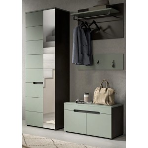 Inn.Furn Garderoben-Set 4-teilig in Salbei und Grau 160 cm Cooper