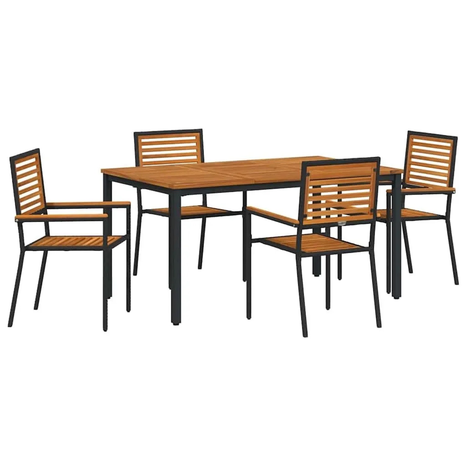 vidaXL Garten Essgruppe 5-Tlg Schwarz Poly-Rattan 3365496 günstig online kaufen