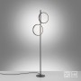 Moderne, schwarze LED Stehleuchte Mini Ritus mit zwei Leuchtringen für Wohnzimmer & Schlafzimmer.