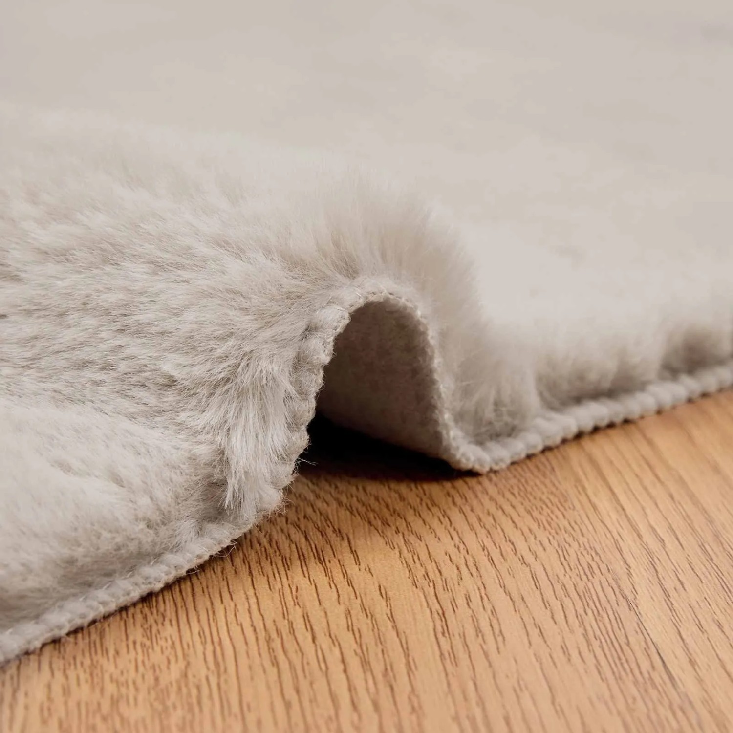 vidaXL Kunstfell Hasen Teppich Olite Beige 240 x 240 cm Polyester 42021644_5