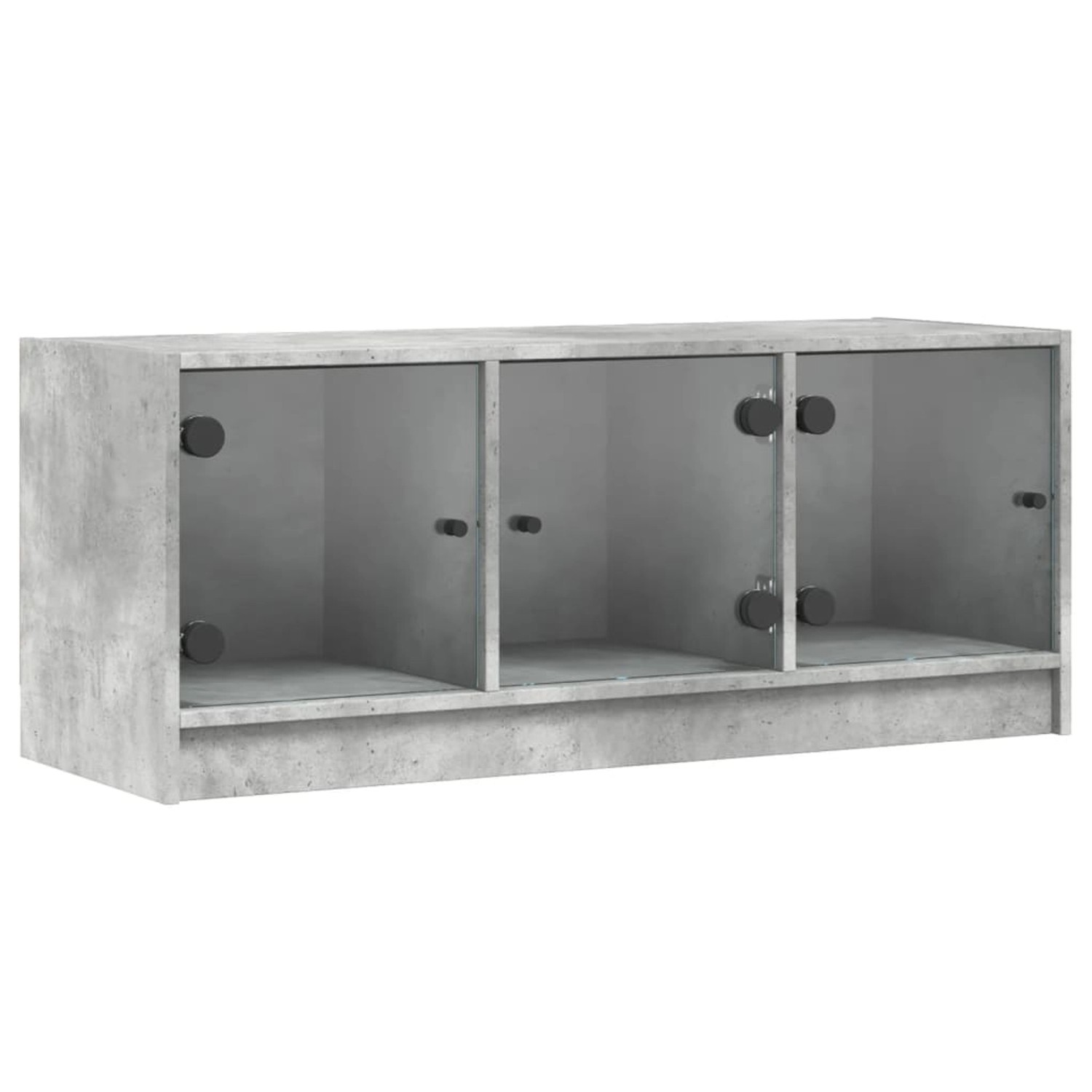 vidaXL TV-Schrank mit Glastüren Betongrau 102x37x42 cm 836409 günstig online kaufen