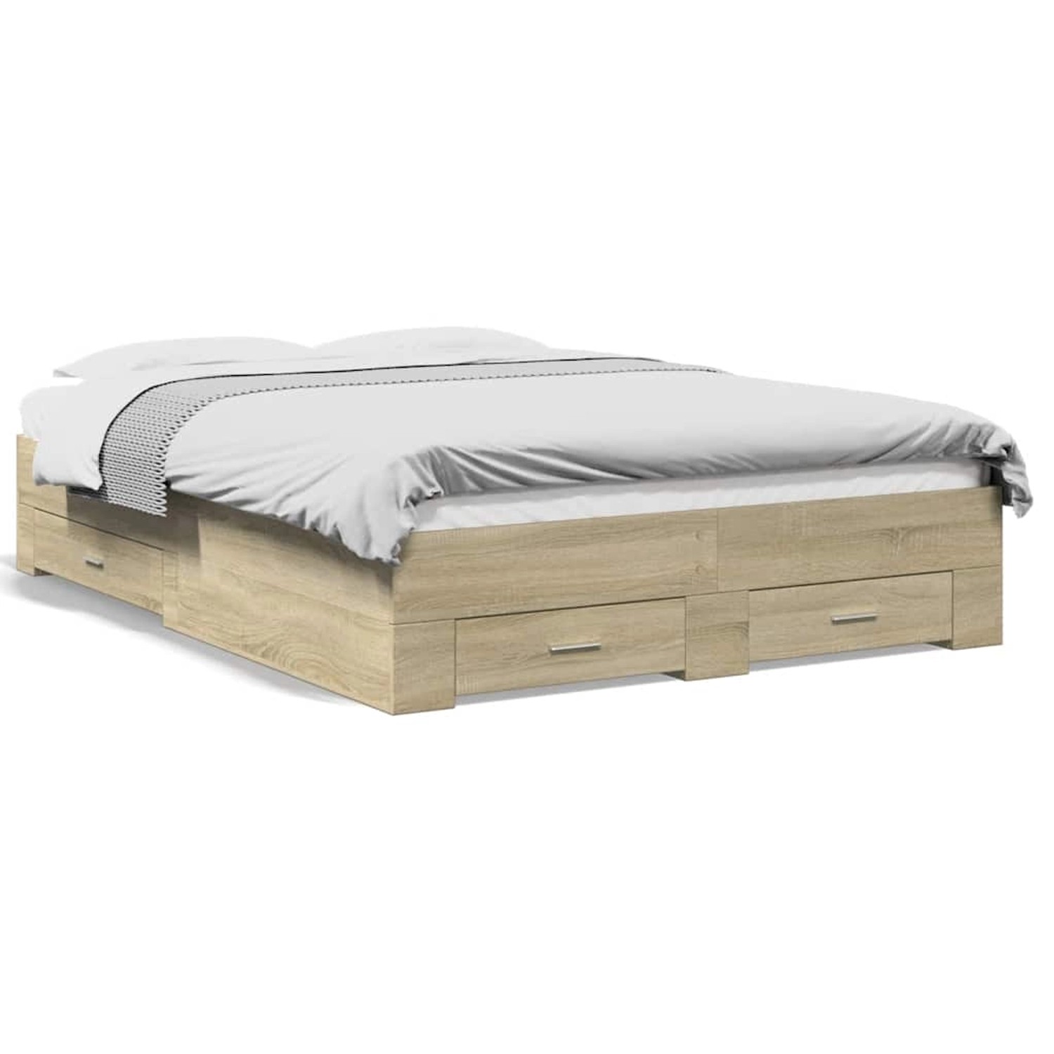 vidaXL Bettgestell mit Schubladen Sonoma-Eiche 135x190cm Holzwerkstoff 3280 günstig online kaufen