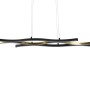 Moderne Trio LED-Pendelleuchte Blaze in Schwarz und Messing matt, 107,5 cm breit.
