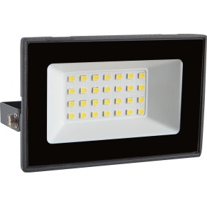 Grauer LED Strahler 20W für Außen, modernes Design, effiziente Beleuchtung.