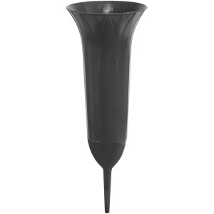 Anthrazit Grabvase (ca. 31cm) mit Erdspieß für Grabgestecke.