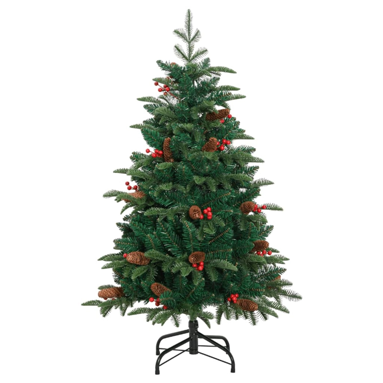 vidaXL Künstlicher Weihnachtsbaum Klappbar mit Zapfen   Beeren 150 cm Modell 3