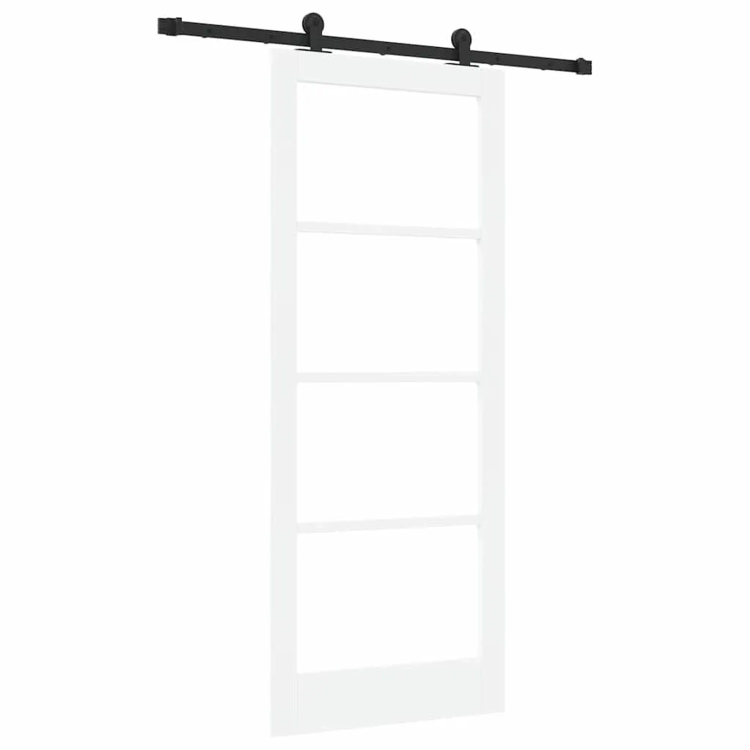 vidaXL Schiebetür ORKDAL Weiß 83 x 202 cm Massivholz Kiefer und Glas 3332110