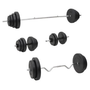 vidaXL Langhantel und Kurzhantel mit Gewichten 120 kg 3145032