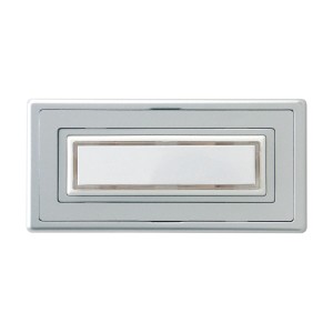 REV Klingeltaster, 1-fach, silberfarben, mit beleuchtbarem Namensschild.