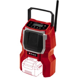 Einhell Akku-Radio TC-RA 18 Li BT Solo, rot, mit Bluetooth und Tragegriff. Akkugerät für Baustelle und Werkstatt.