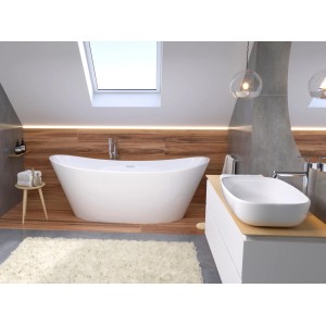 Bad Land Freistehende Badewanne Rossa 170x80 + Ablauf