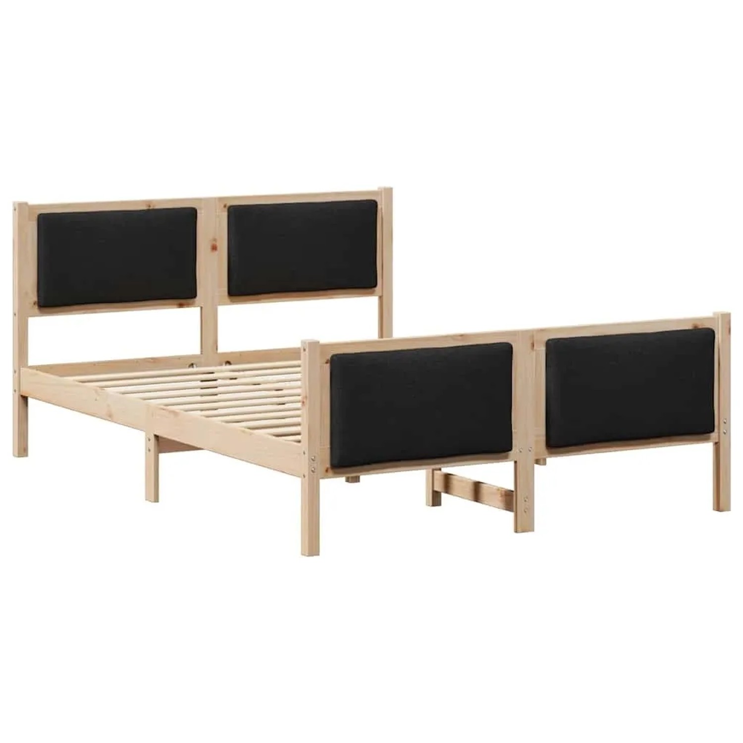 vidaXL Bettrahmen mit Kopfteil Schwarz 160 x 200 cm Stoff 3394255