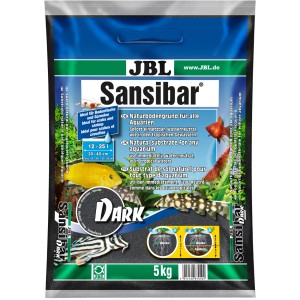 JBL Sansibar Dark Aquarium Bodengrund, 5 kg Packung für Süß- und Meerwasseraquarien.