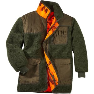 Scheibler Signal Wendejacke Fox, oliv/orange. Arbeitsjacke mit vielen Taschen und Realtree Muster.