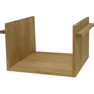 Offenes, braun gebeiztes T & J Regal Labo-3D (36x36x24 cm) aus Weide für Zaunbau & Sichtschutz.