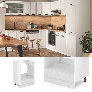 Vicco Herdumbauschrank R-Line, Landhausstil in Weiß/Weiß, 60 cm, ohne Arbeitsplatte.