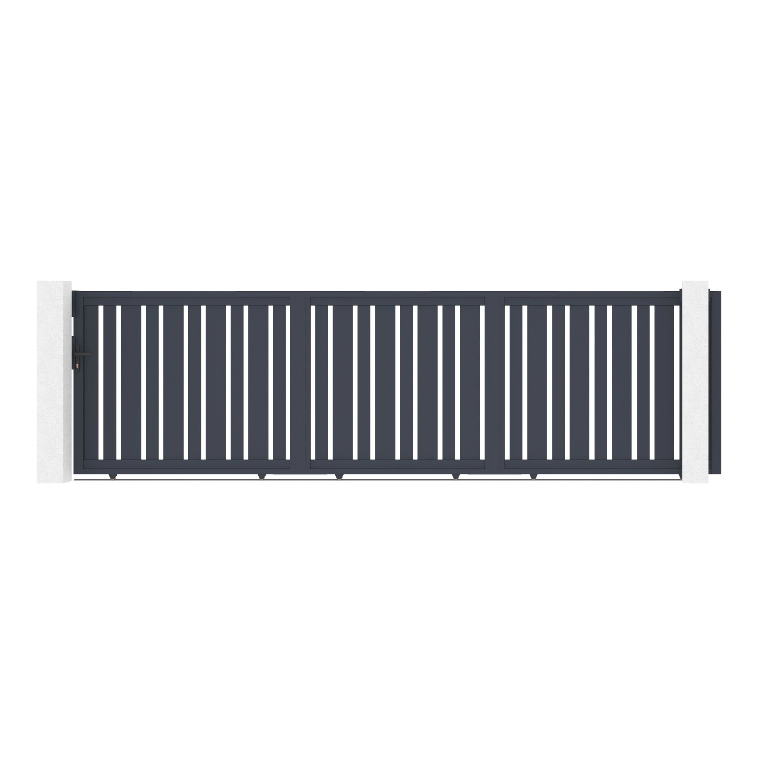 Casanoov Schiebetor 5M Veymont H 140Cm Aluminium & 2 Eifel Pfosten 20X20Cm günstig online kaufen