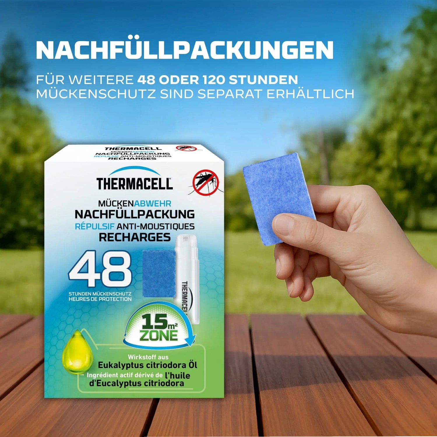 Thermacell Mückenabwehr Nachfüllpackung für 12 Stunden und 15 m² Schutzbereich.