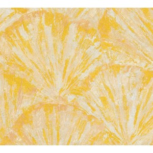 A.S. Creation Vliestapete mit floralem Grafikmuster in Gelb-Creme. FSC®-zertifiziert.