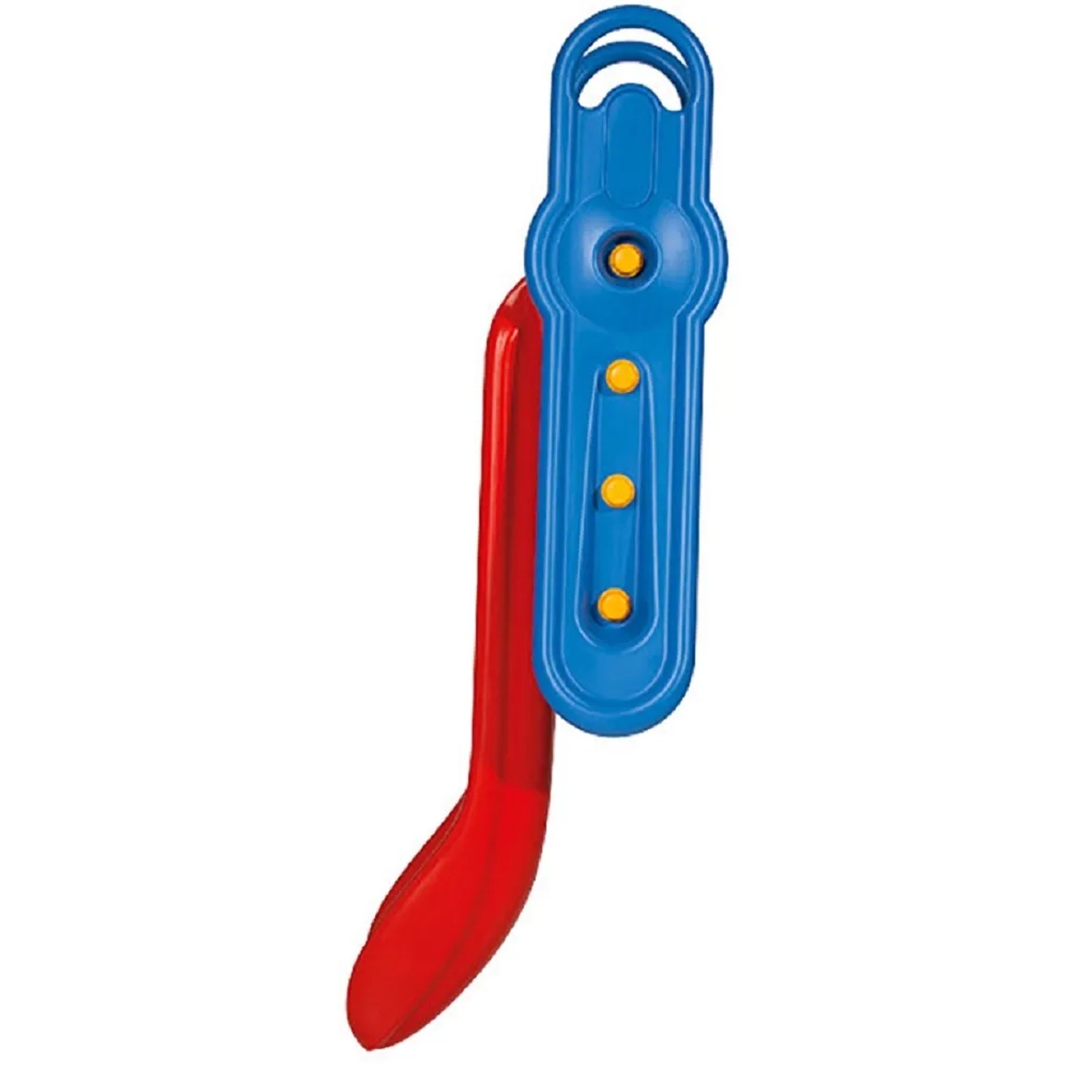 Zusammengeklappte BIG Fun Slide Rutsche in Rot und Blau für Kinder.